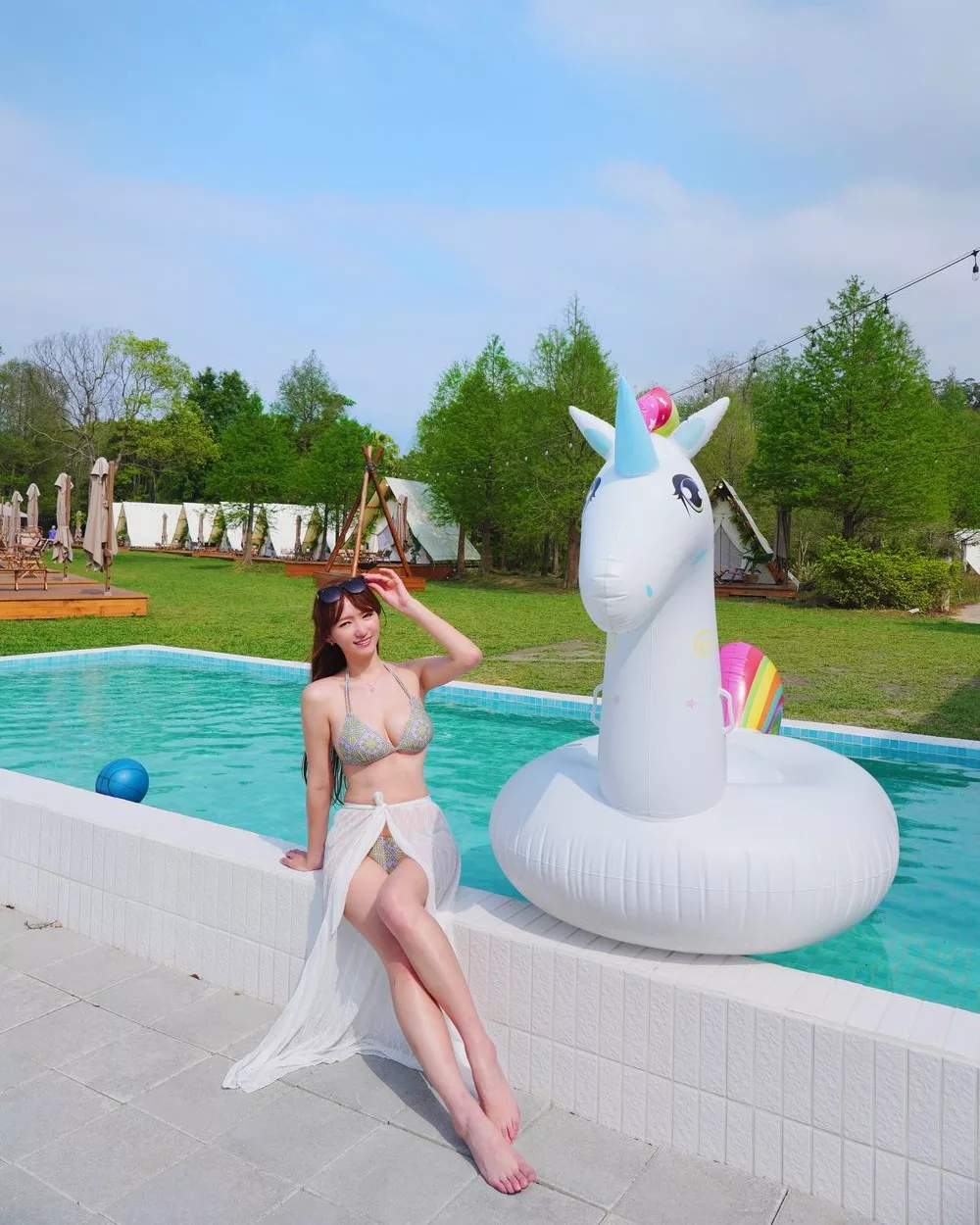 【叢林開始輕奢懶人露營glamping】苗栗懶人露營一泊四食網美泳池漂浮早餐，森林系帳篷IG打卡點! @混血珊莎的奇幻旅程