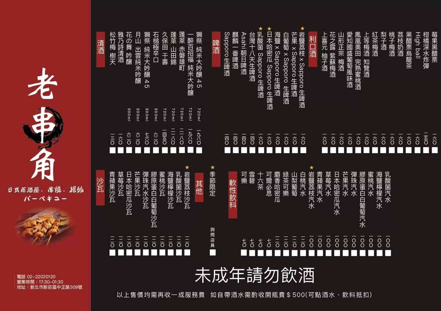 【新莊居酒屋】老串角居酒屋新莊店，超人氣平價炭火串燒，下班小酌就來這! @混血珊莎的奇幻旅程