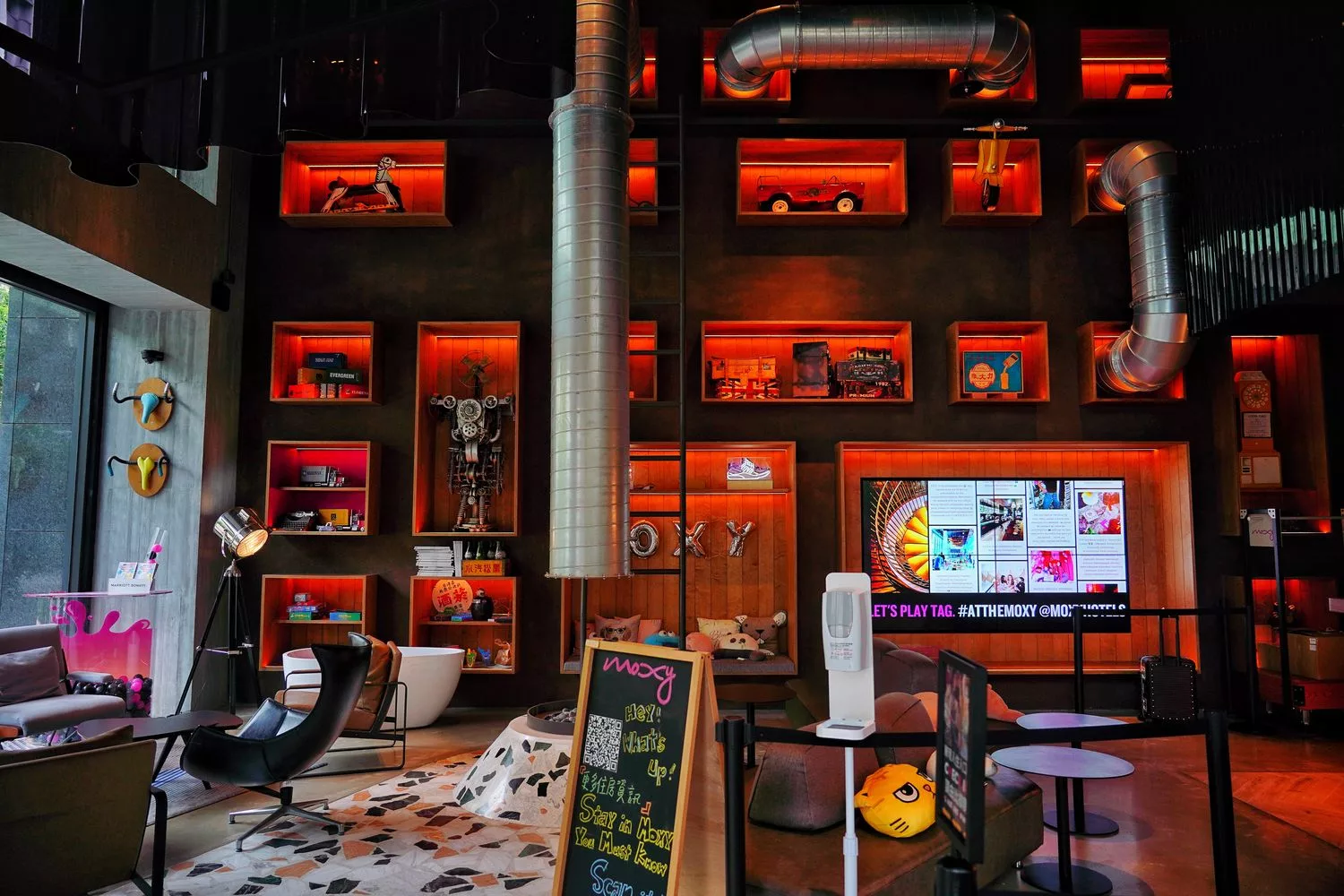 【台中豐邑moxy酒店早餐】中西式早餐台灣小吃，潮流大廳享用美味早餐! @混血珊莎的奇幻旅程