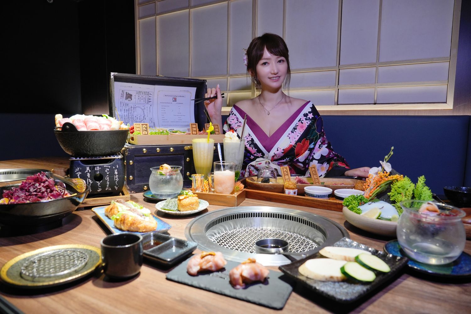 山鯨燒肉西屯店｜夢幻和牛寶箱，京都風慶生約會浪漫爆表! @混血珊莎的奇幻旅程