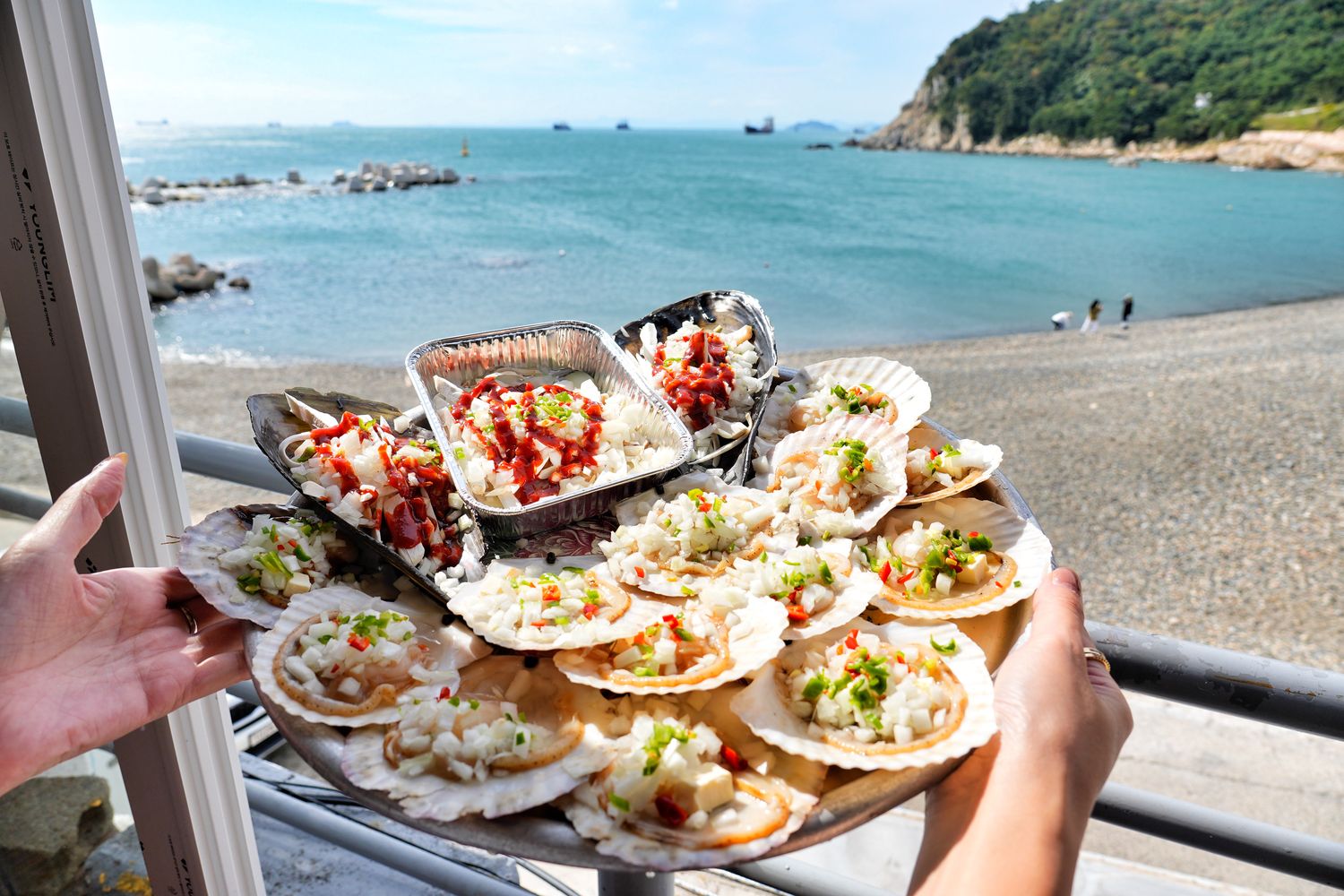 太宗台烤貝街｜現烤釜山海鮮生章魚，坐擁無敵海景! @混血珊莎的奇幻旅程