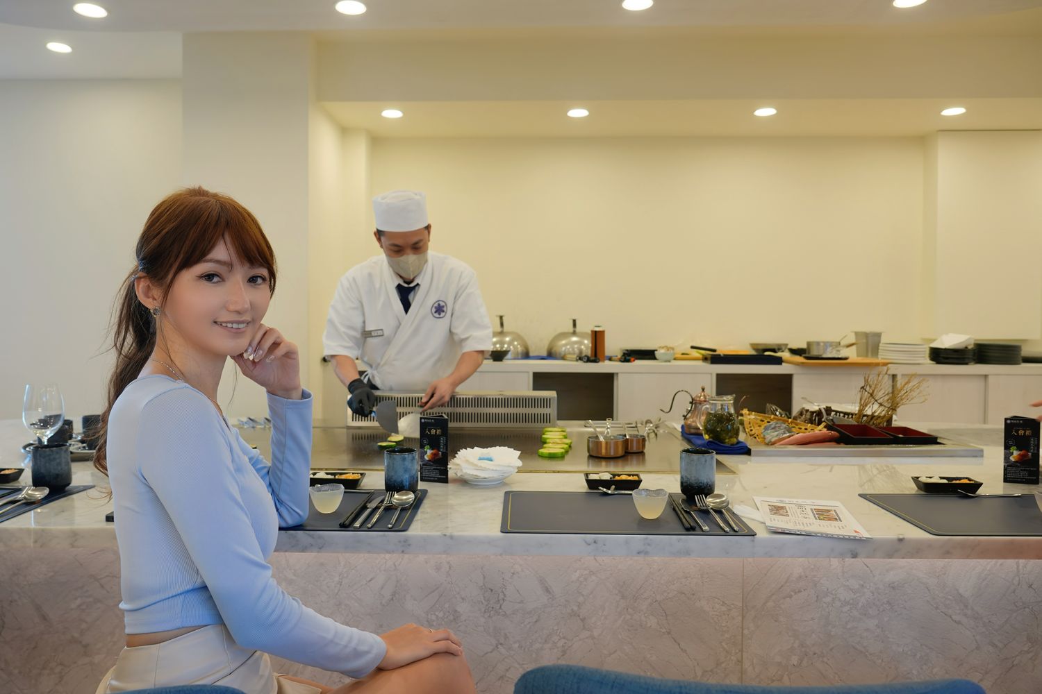 明水然・樂宜蘭礁溪｜宜蘭慶生聚餐首選 1600 元起頂級日式無菜單鐵板燒，活龍蝦、日本和牛、干貝通通有! @混血珊莎的奇幻旅程