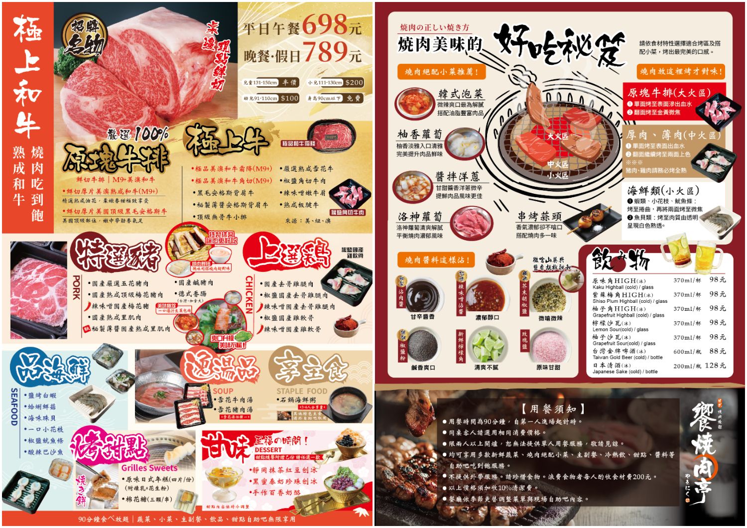 饗燒肉亭｜中壢燒烤吃到飽，厚片和牛牛排桌邊現切 ! @混血珊莎的奇幻旅程