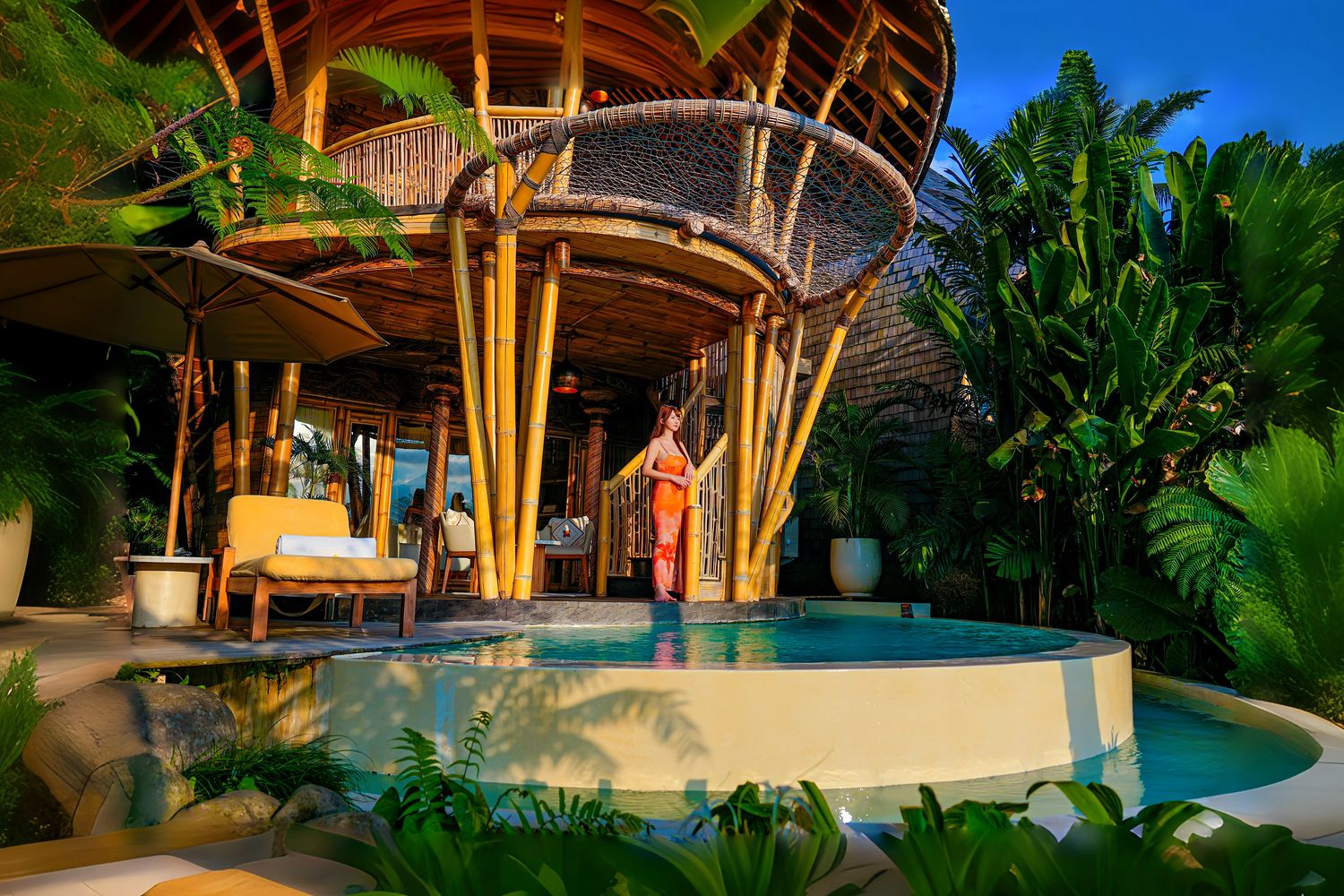 【峇里島住宿推薦】烏布 Bambootel Sawah View : 夢幻竹建築Pool Villa，開門就是綠色梯田! @混血珊莎的奇幻旅程