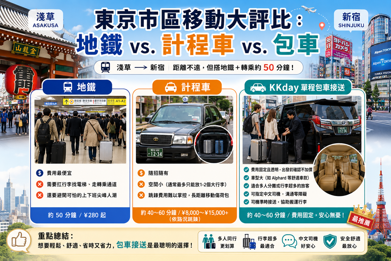 東京換飯店交通攻略：東京地鐵、日本計程車、日本包車接送優缺點評比! @混血珊莎的奇幻旅程