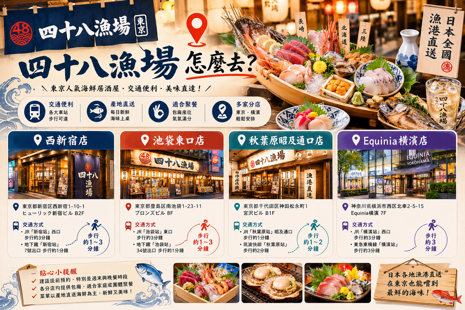 【四十八漁場】東京必吃居酒屋，海鮮控的天堂含無限暢飲! @混血珊莎的奇幻旅程