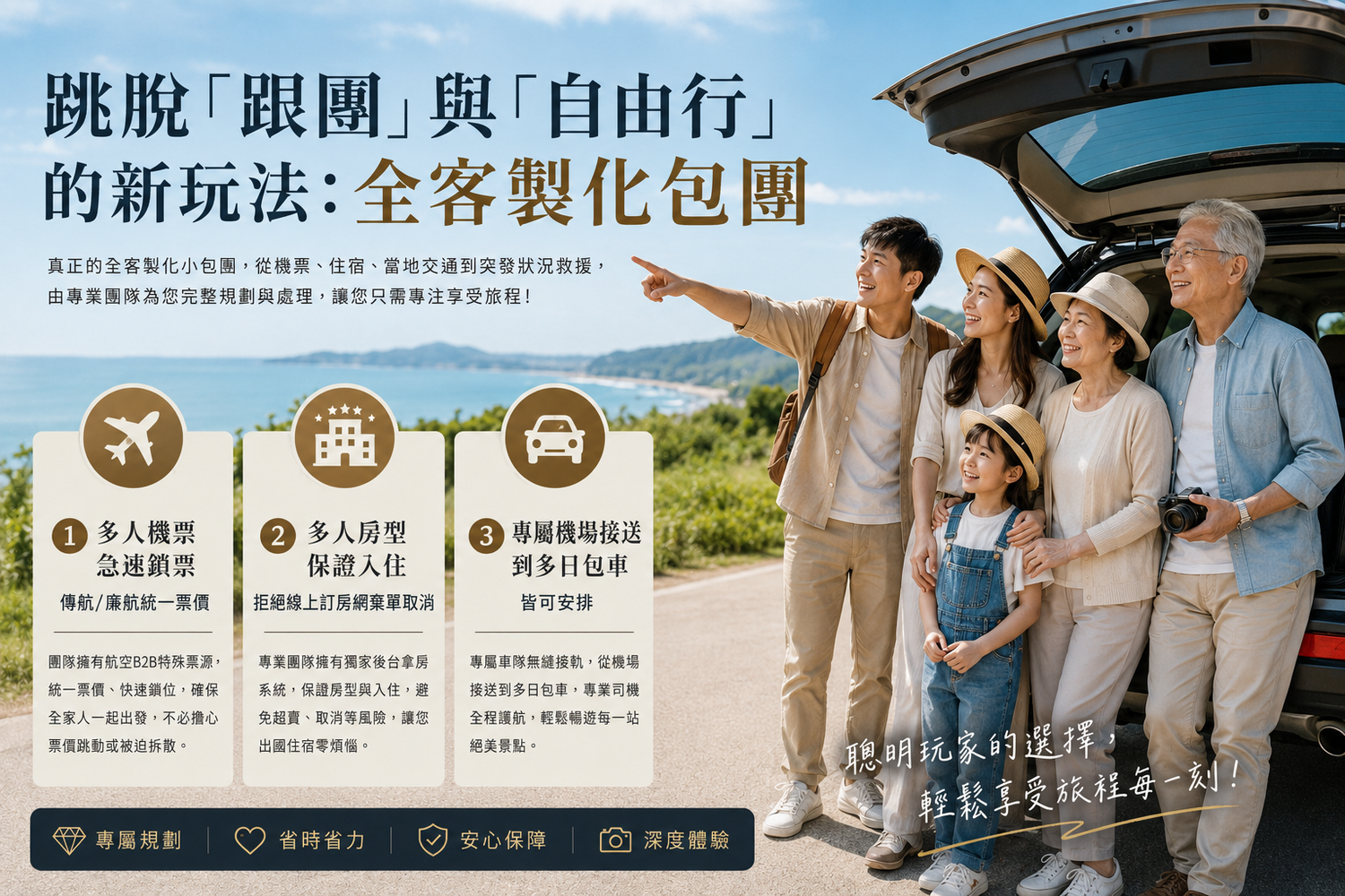 跟團還是自由行，帶家人出國有長輩小孩也別怕，省時省力的新玩法! @混血珊莎的奇幻旅程