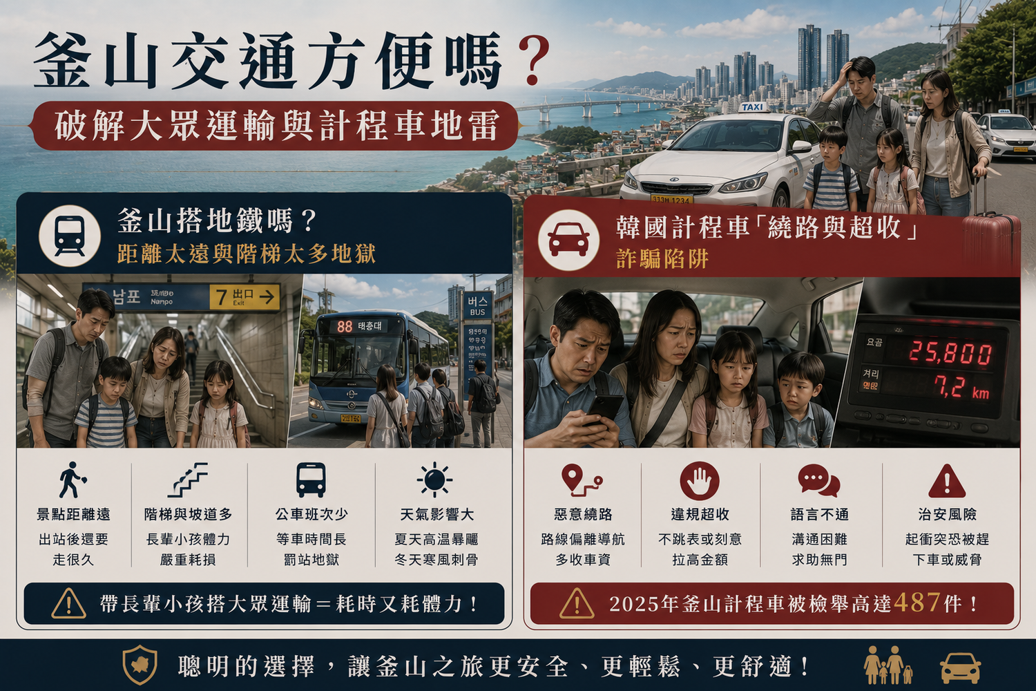 釜山自由行還是跟團?交通方便嗎?小心旅遊陷阱，多人客製包車包團新玩法! @混血珊莎的奇幻旅程