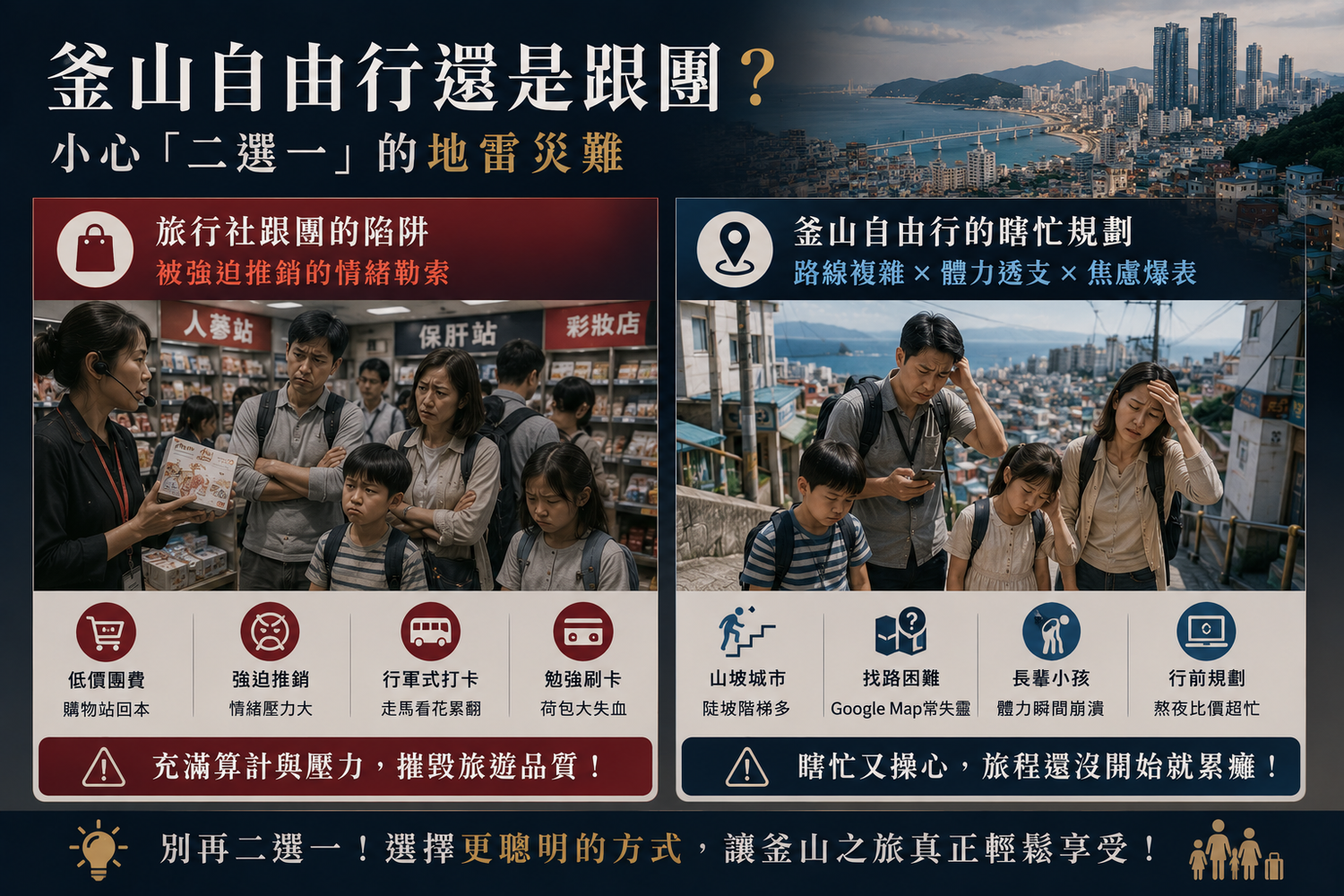 釜山自由行還是跟團?交通方便嗎?小心旅遊陷阱，多人客製包車包團新玩法! @混血珊莎的奇幻旅程