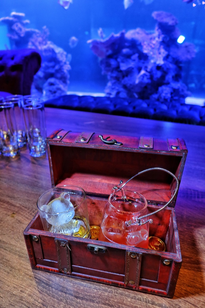 【Aqua lounge】東區酒吧│夢幻系水族箱，獨家小熊調酒擄獲少女心! @混血珊莎的奇幻旅程
